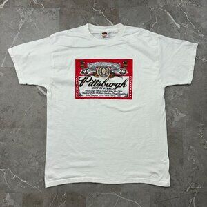 Vintage Pittsburgh Graphic Tee Mens XL y2k City of Steel Short Sleeve Yinzer